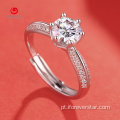 14k anel de ouro moissanite diamond halo anel de casamento